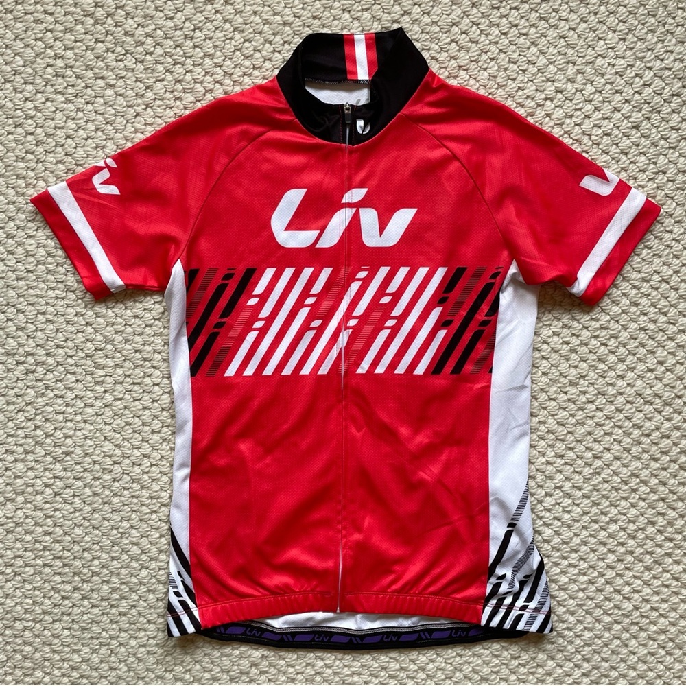 Liv Cycling red, white & black jersey